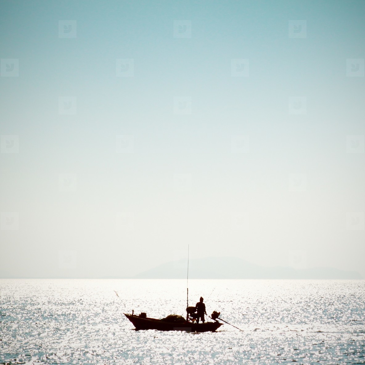 fisherman on the sea