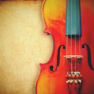 violin on grunge background