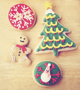 Decorated christmas gingerbreads