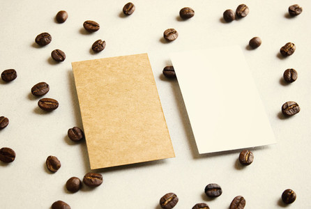 business name card on coffee