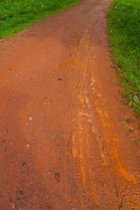 Mud Road after rain in Thailand