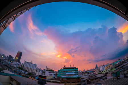 Bangkok cityscape in twilight