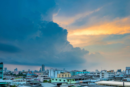 Evening sky of Bangkok cityscape
