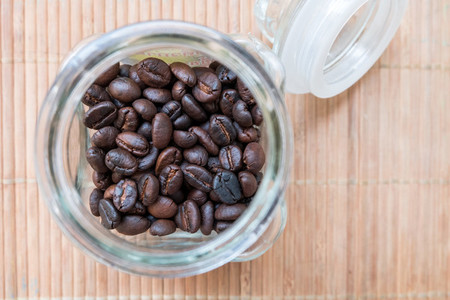 coffee beans in glass jars