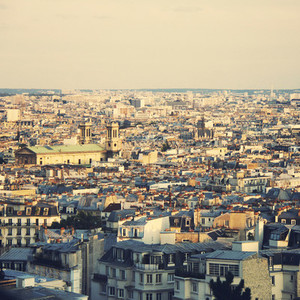Top view of paris skyline