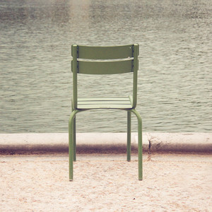 Chair beside lake