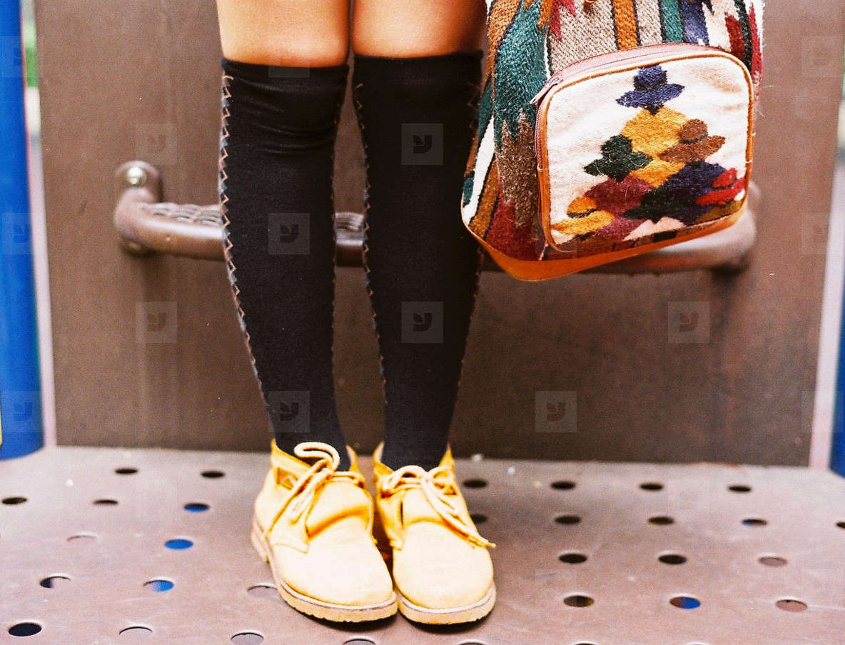 Asian Girl with shoes and bag