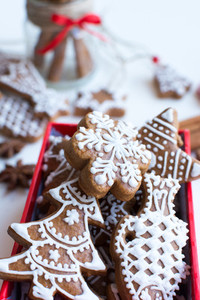 Gingerbread cookies in gift box