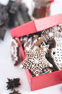 Gingerbread cookies in gift box