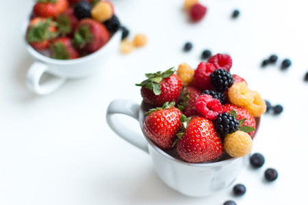 Closeup Berries in cups