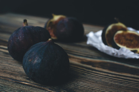 Figs fruit isolated on wooden