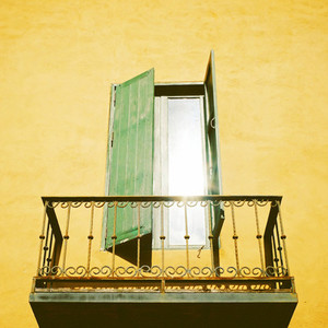 Vintage metal terrace and window