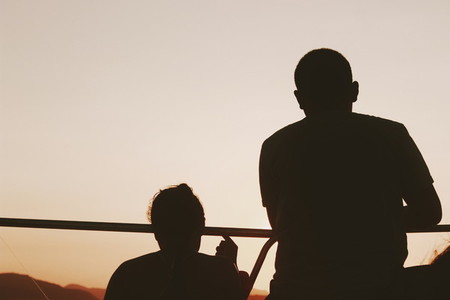 Silhouette of a happy couple