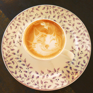 Cute latte art coffee