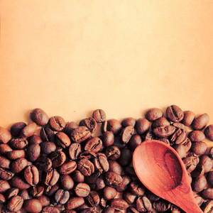 Coffee beans and spoon