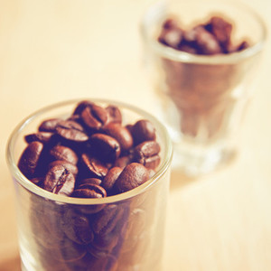 Coffee beans in glasses