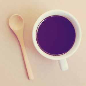 Black coffee and spoon