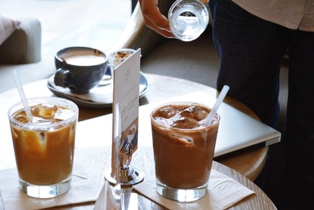 Iced Coffee on wood table