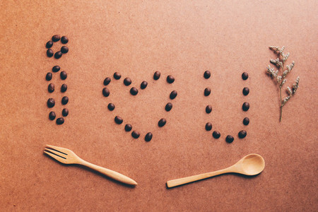 I love you from coffee beans