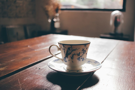 coffee in vintage porcelain cup