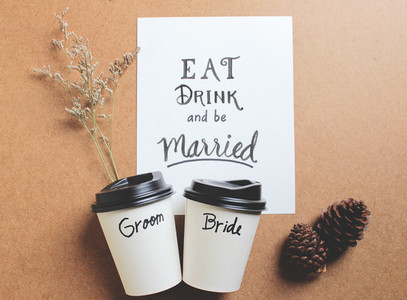 Married quote on paper with coff