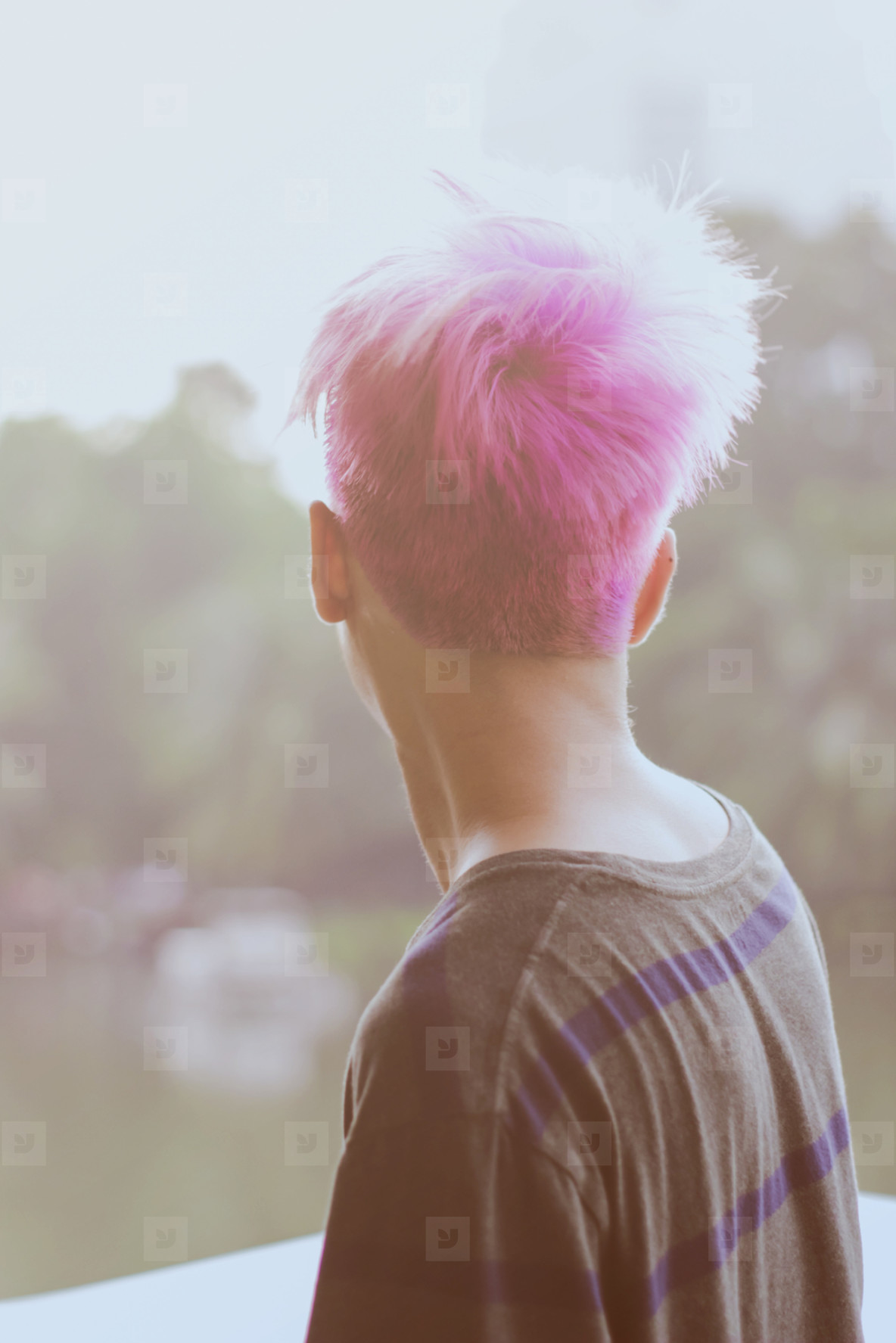 pink hair boy
