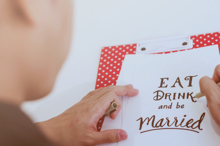 writing eat drink and be married