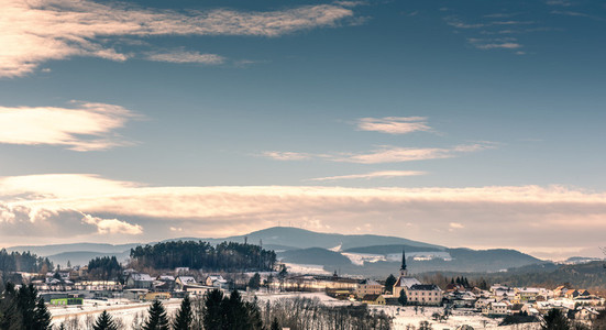 Winter landscape  village