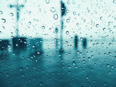 Drops of rain on glass window