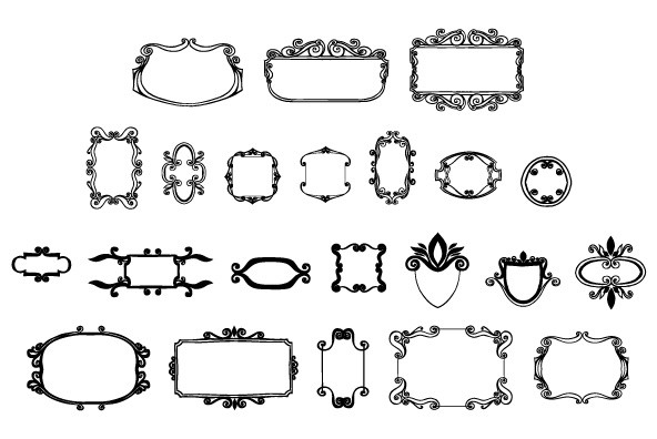 Blue Goblet Frames and Vignettes Two Blue Goblet Frames and Vignettes Two
