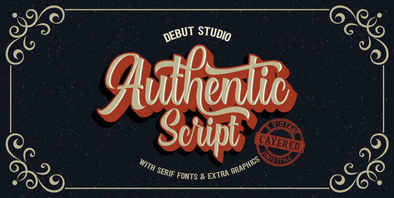 Authentic Layered Font