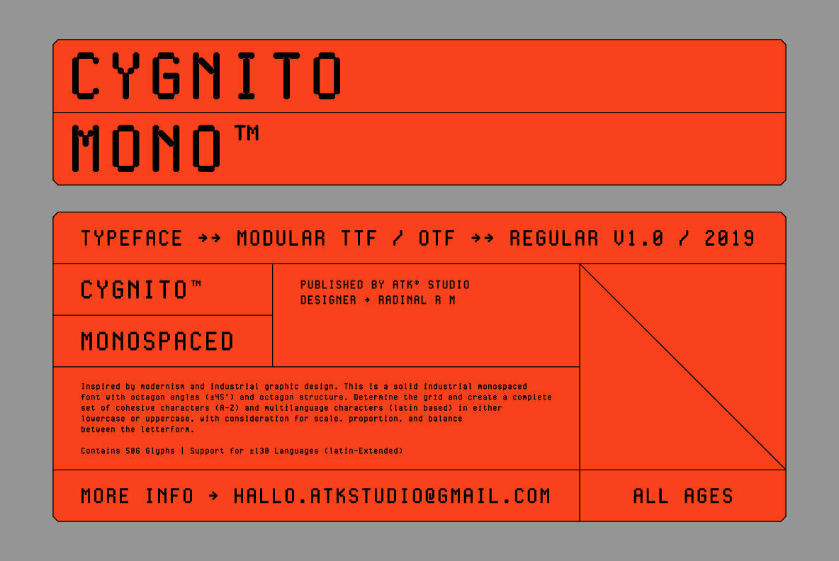 Cygnito Mono Font