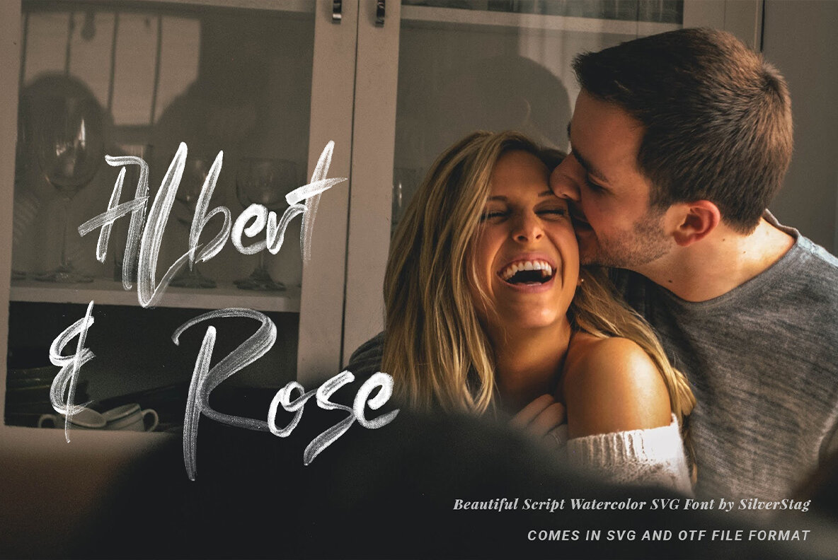 Loving Rose Watercolor SVG Font Loving Rose Watercolor SVG Font
