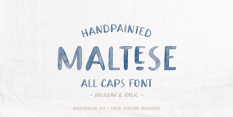 Maltese SVG Watercolor Font
