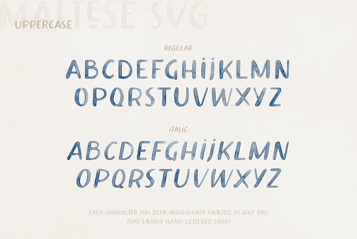 Maltese SVG Watercolor Font 4
