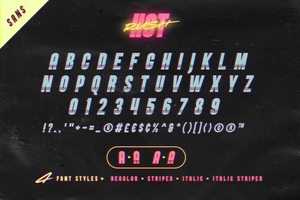 Hot Rush Font Duo Hot Rush Font Duo