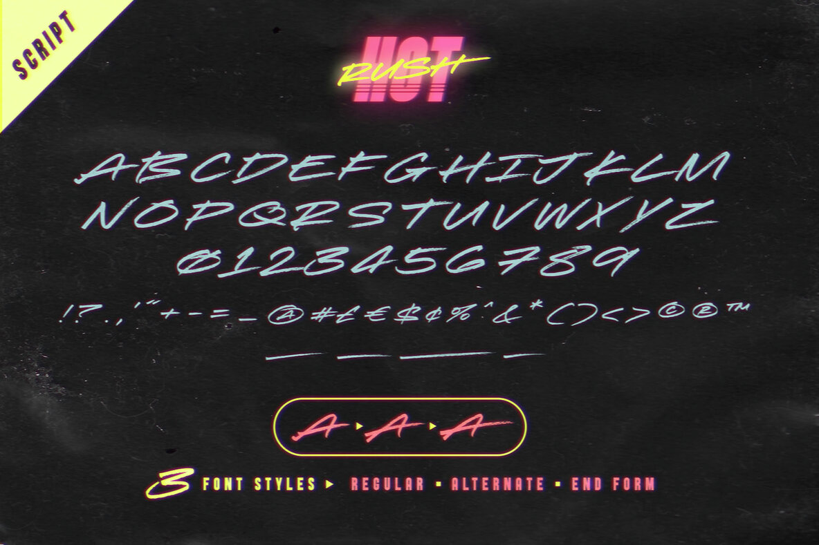 Hot Rush Font Duo Hot Rush Font Duo