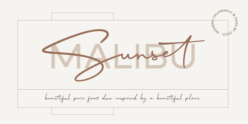 Malibu Sunset Font Duo