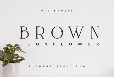Brown Sunflower Font Duo