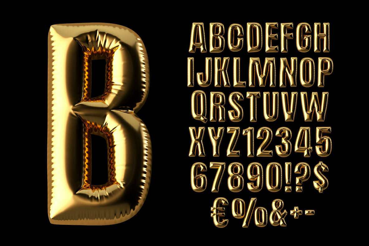 Golden Balloons SVG Font 2