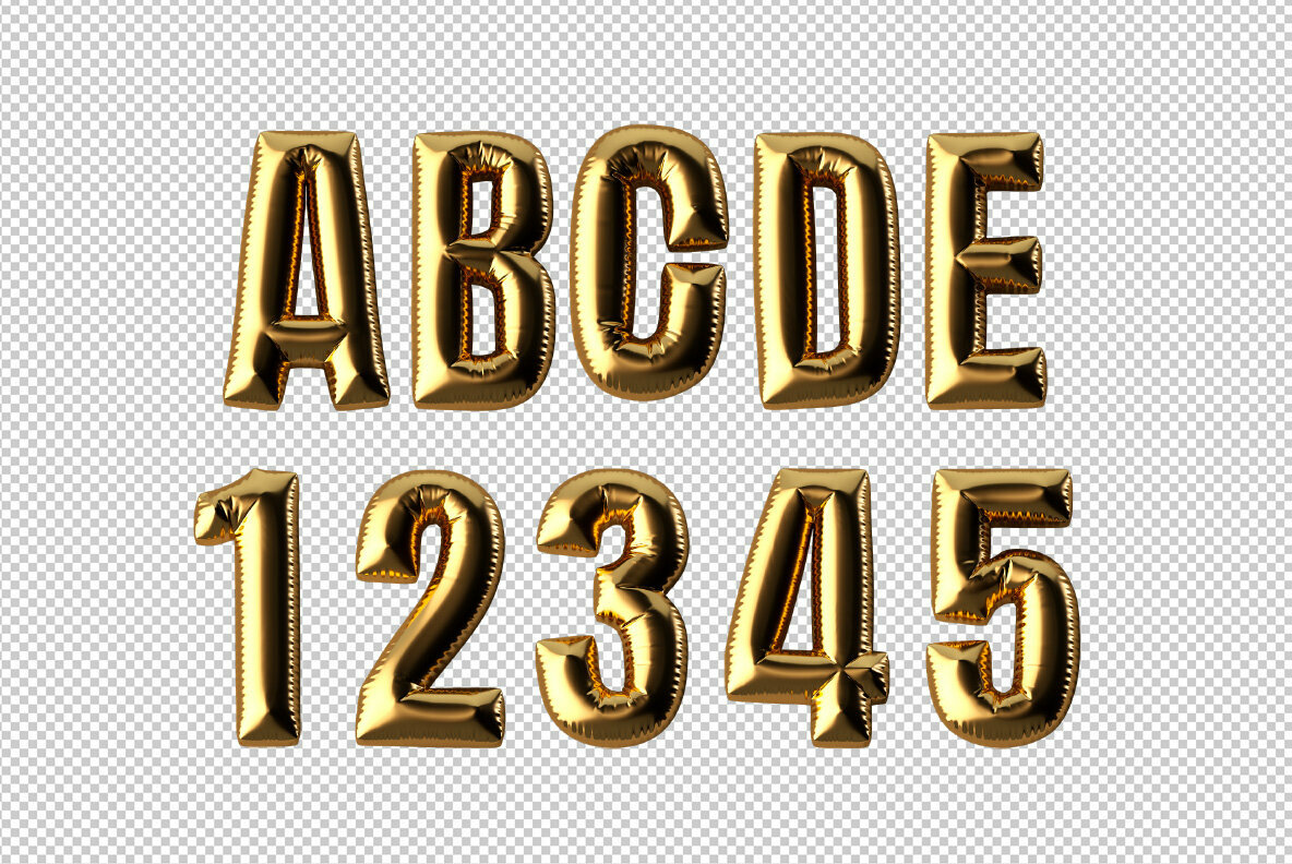Golden Balloons SVG Font 5