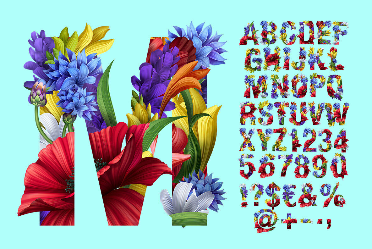 Flowers Wacomka SVG Font 2