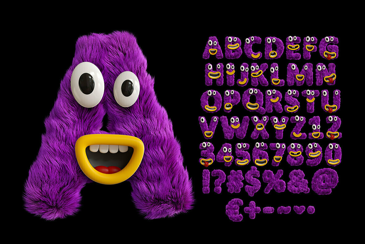 Happy Monster SVG Font 2