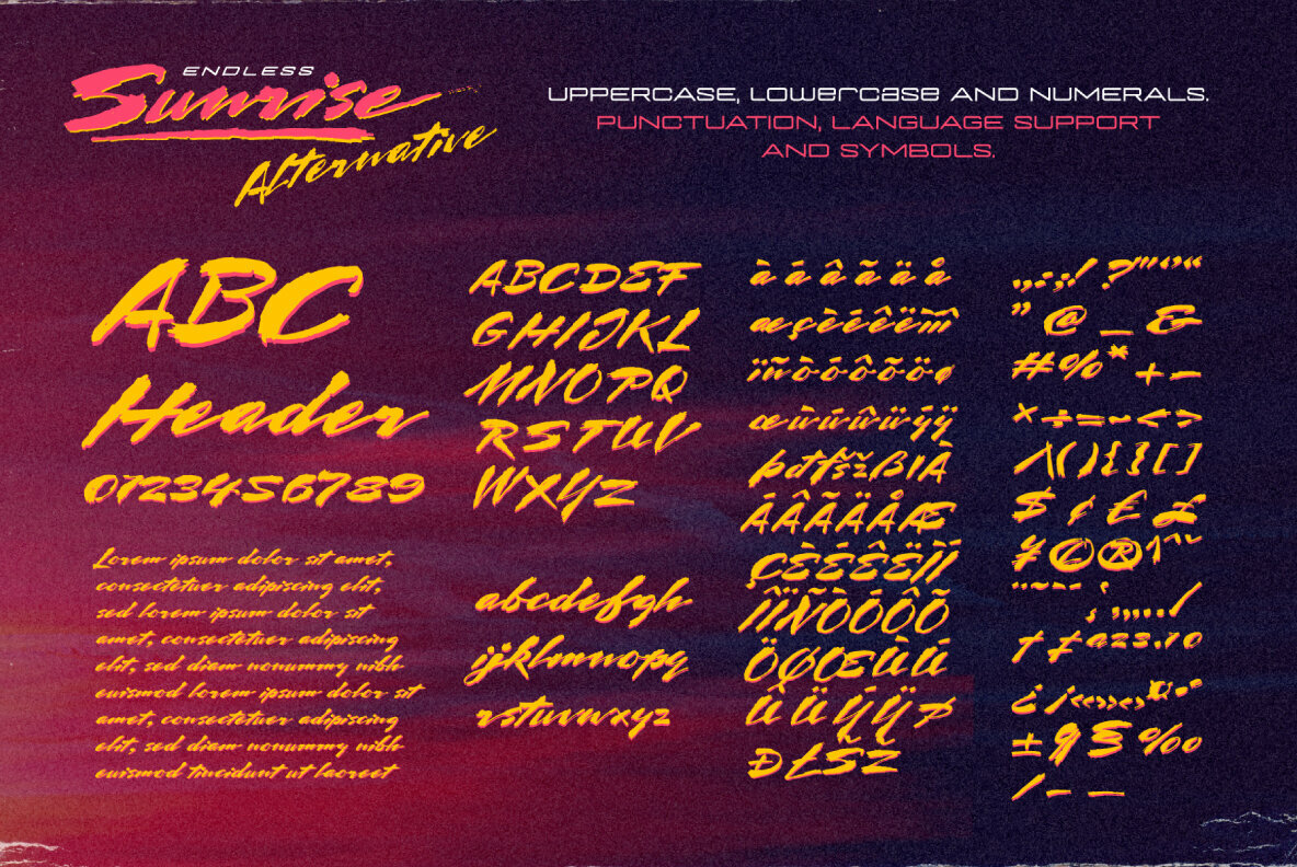 Endless Sunrise Font Duo Endless Sunrise Font Duo