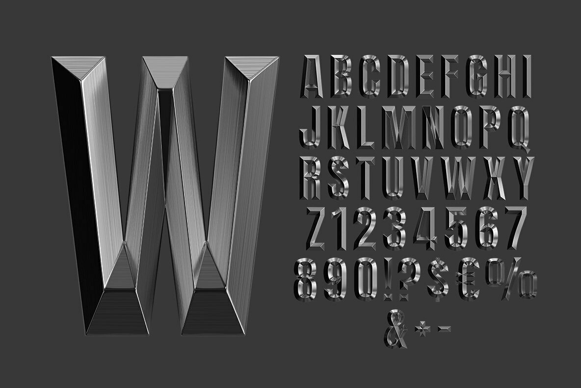 Metal Shine SVG Font 2
