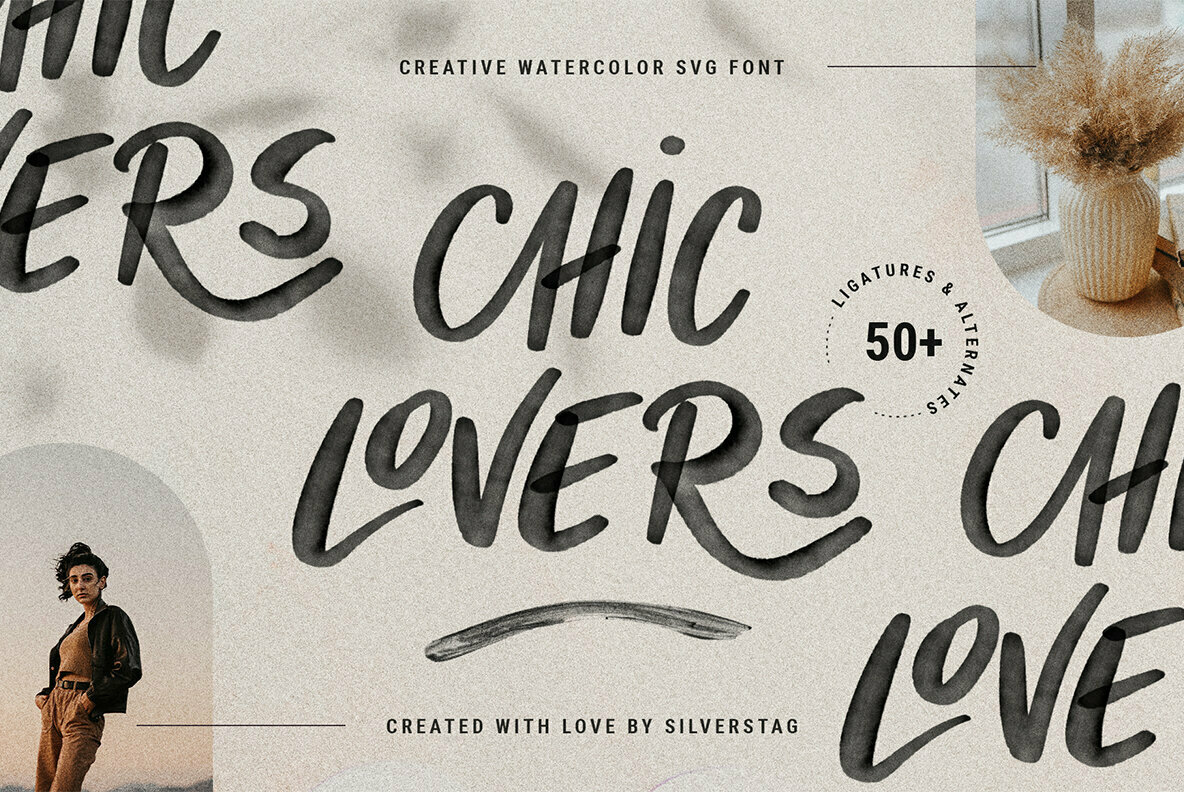 CHIC LOVERS - Watercolor SVG Font