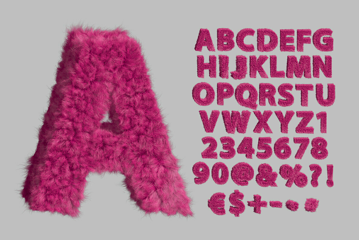 Fur Pink SVG Font 2
