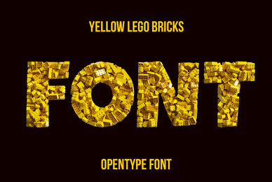 Yellow Lego Bricks SVG Font