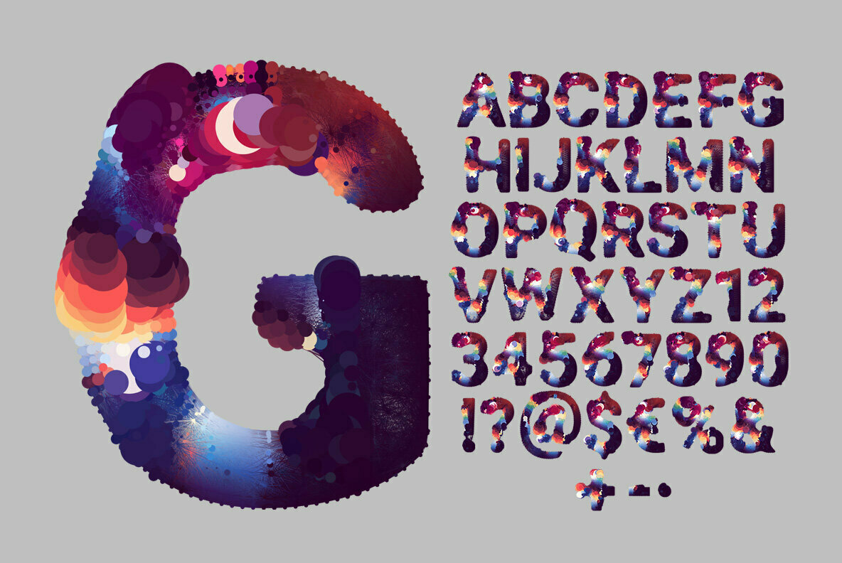 Cosmic Bubbles SVG Font 2