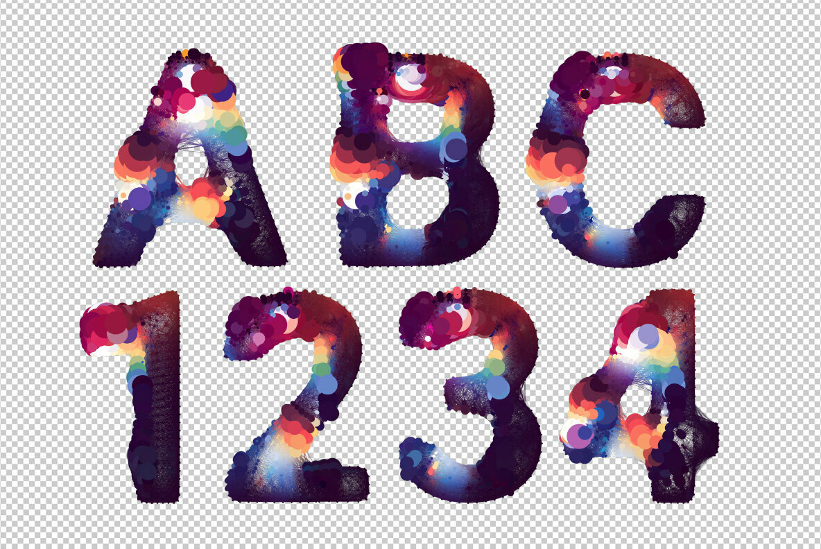 Cosmic Bubbles SVG Font 4